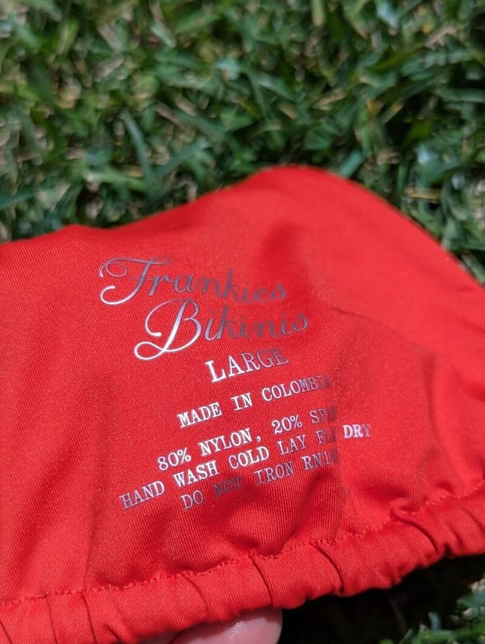 Frankie's Bikinis Red Beaded Nick Bikini Top
